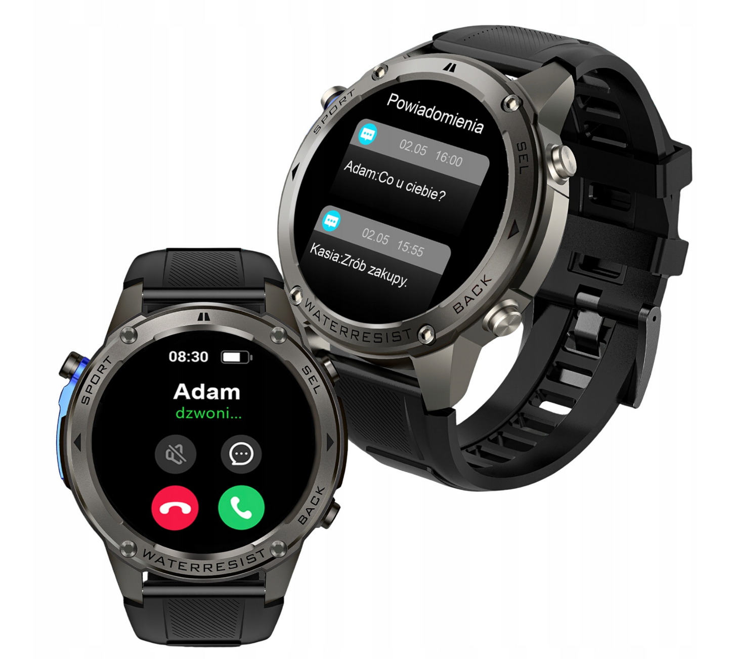 ZEGAREK SMARTWATCH Męski IP69K WODOODPORNY– GPS ROZMOWY POLSKI SPORT AMOLED